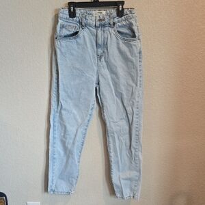 Cotton On High Rise Blue Jeans Light Wash Mom Jean